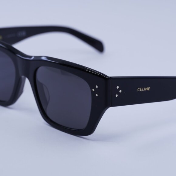 Celine CL40297U 01A Sunglasses Black Square Frame, Smoke Lenses - Picture 3 of 9